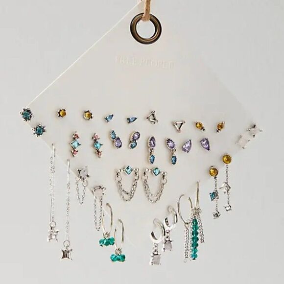 FREE PEOPLE Set For Life Stud Earring Set In Multi Mix NWT - Picture 1 of 7